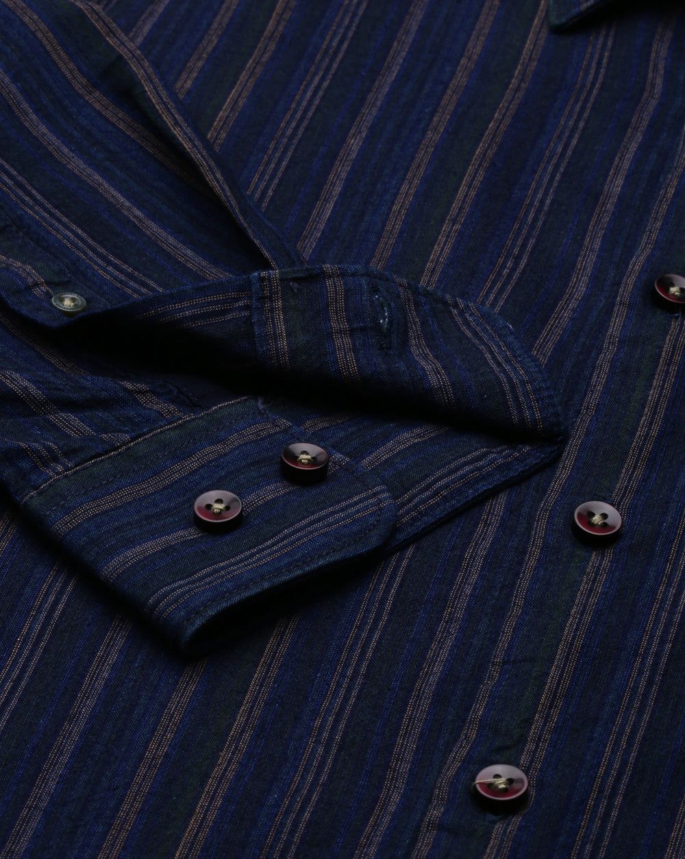 Men's Indigo Beige Striped Shirt for Men 