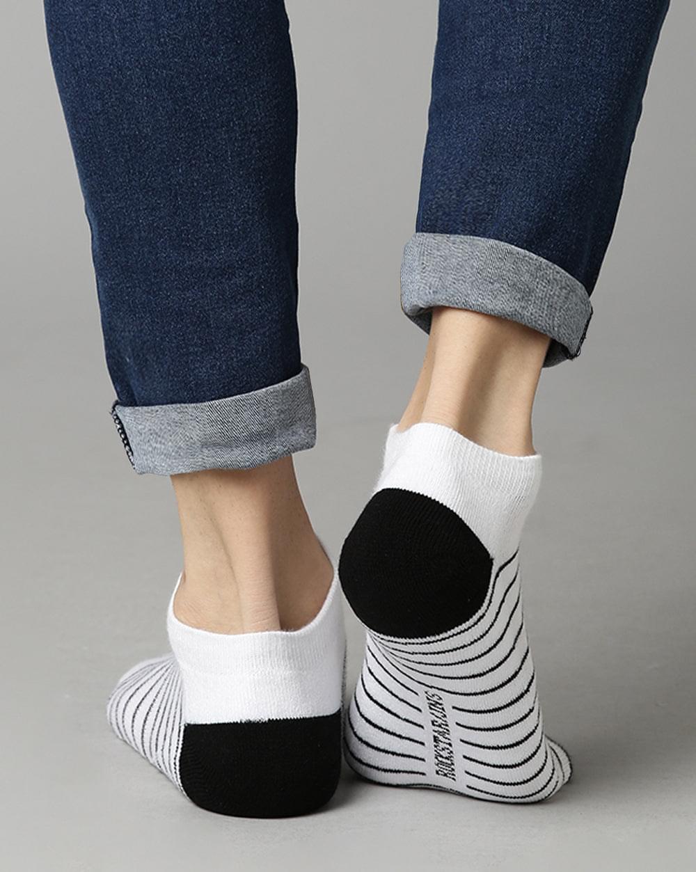 ANKLE SOCKS STRIPED AND COLOR BLOCKED