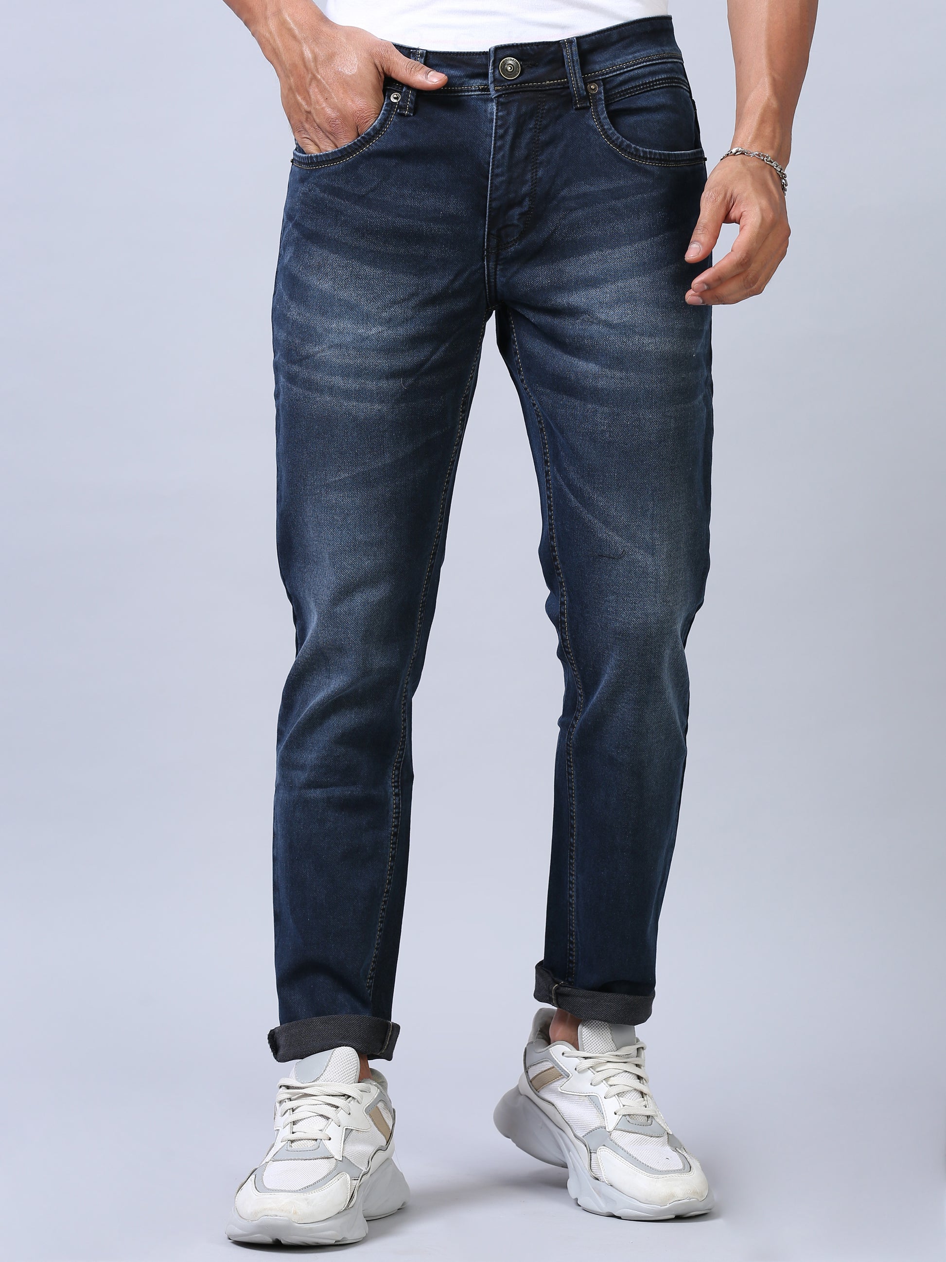 Indigo Ankle Fit Jeans for Men