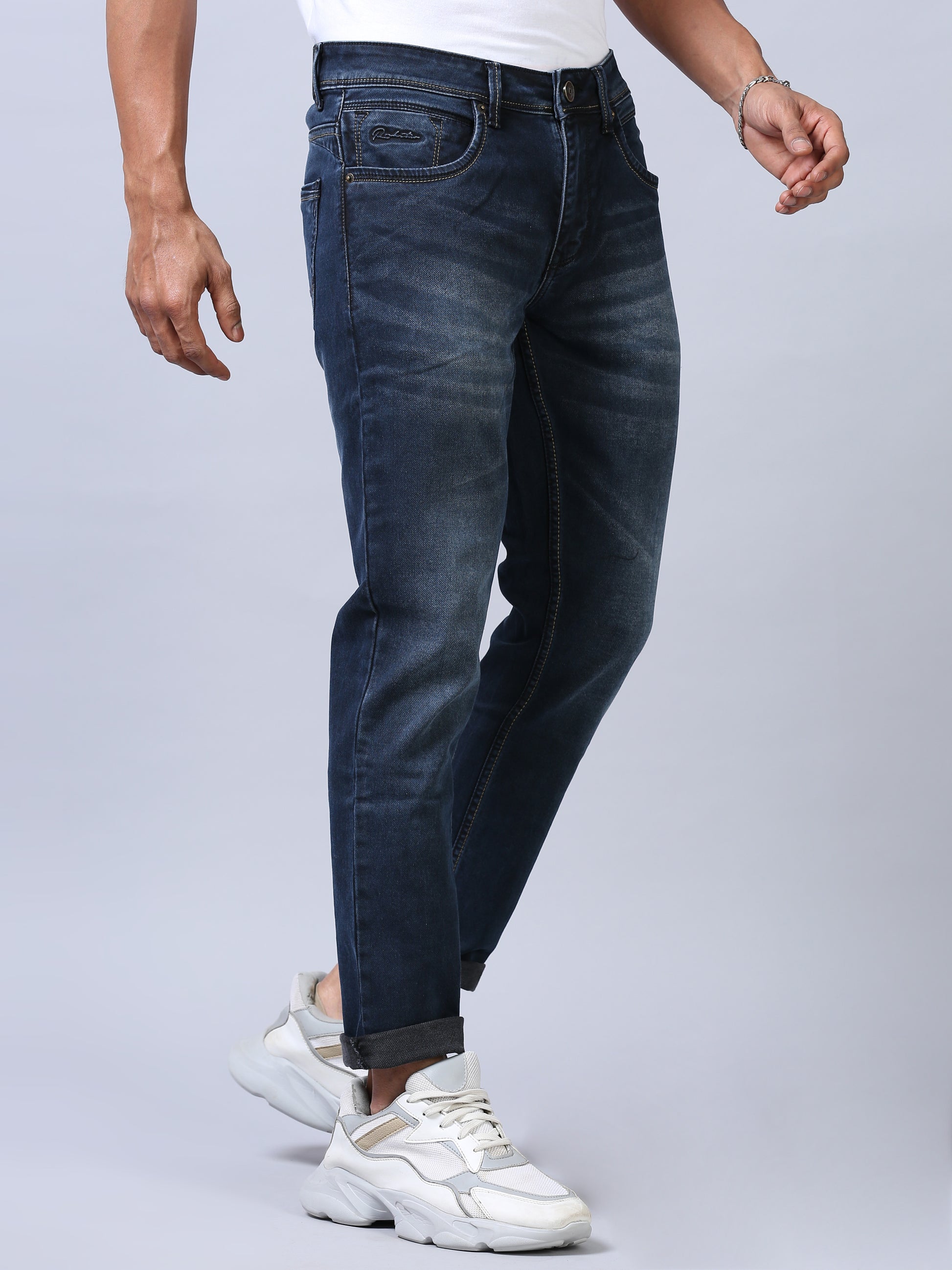Indigo Ankle Fit Jeans For Men