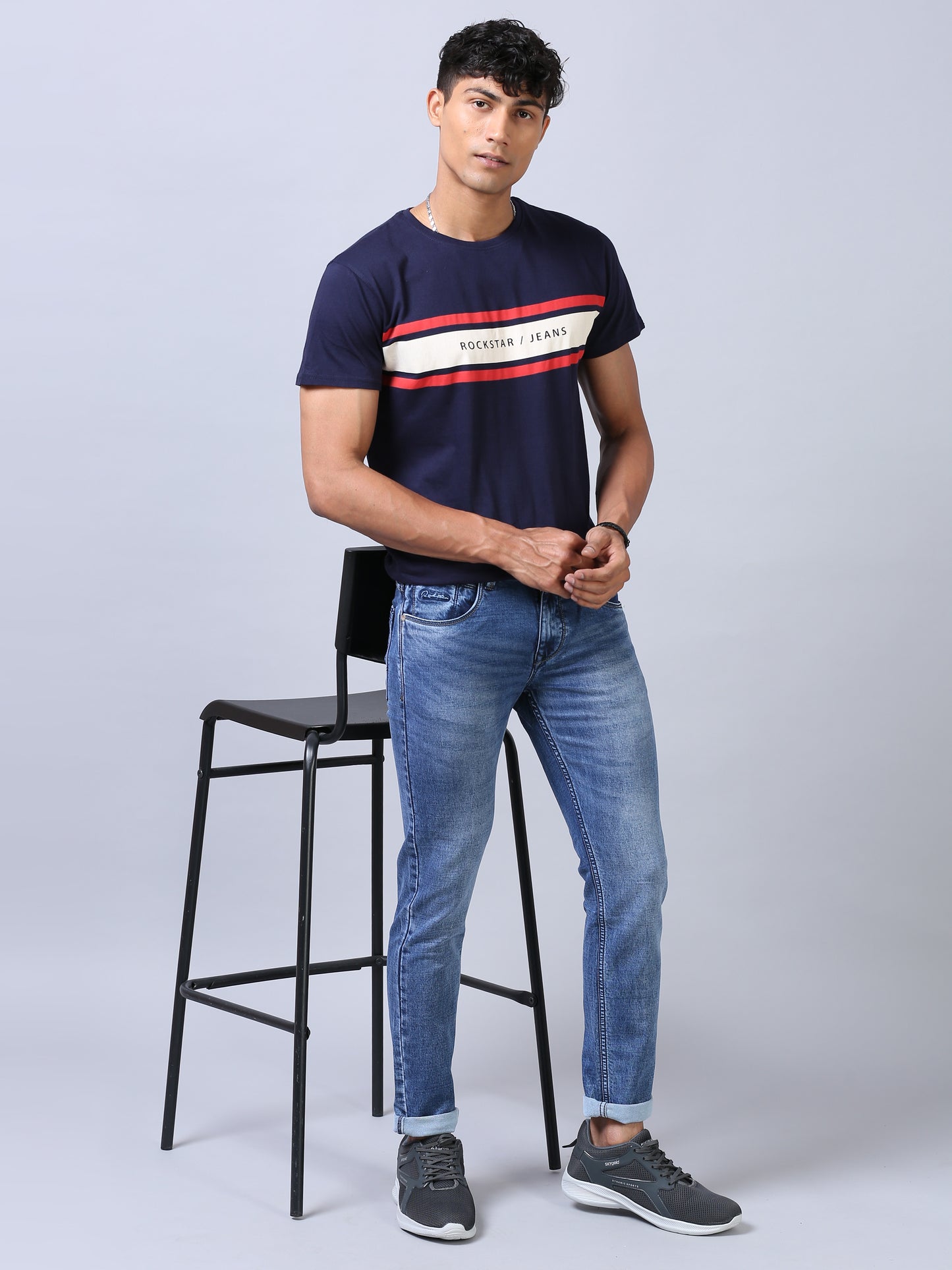 Ankle Fit Jeans- Powder Blue