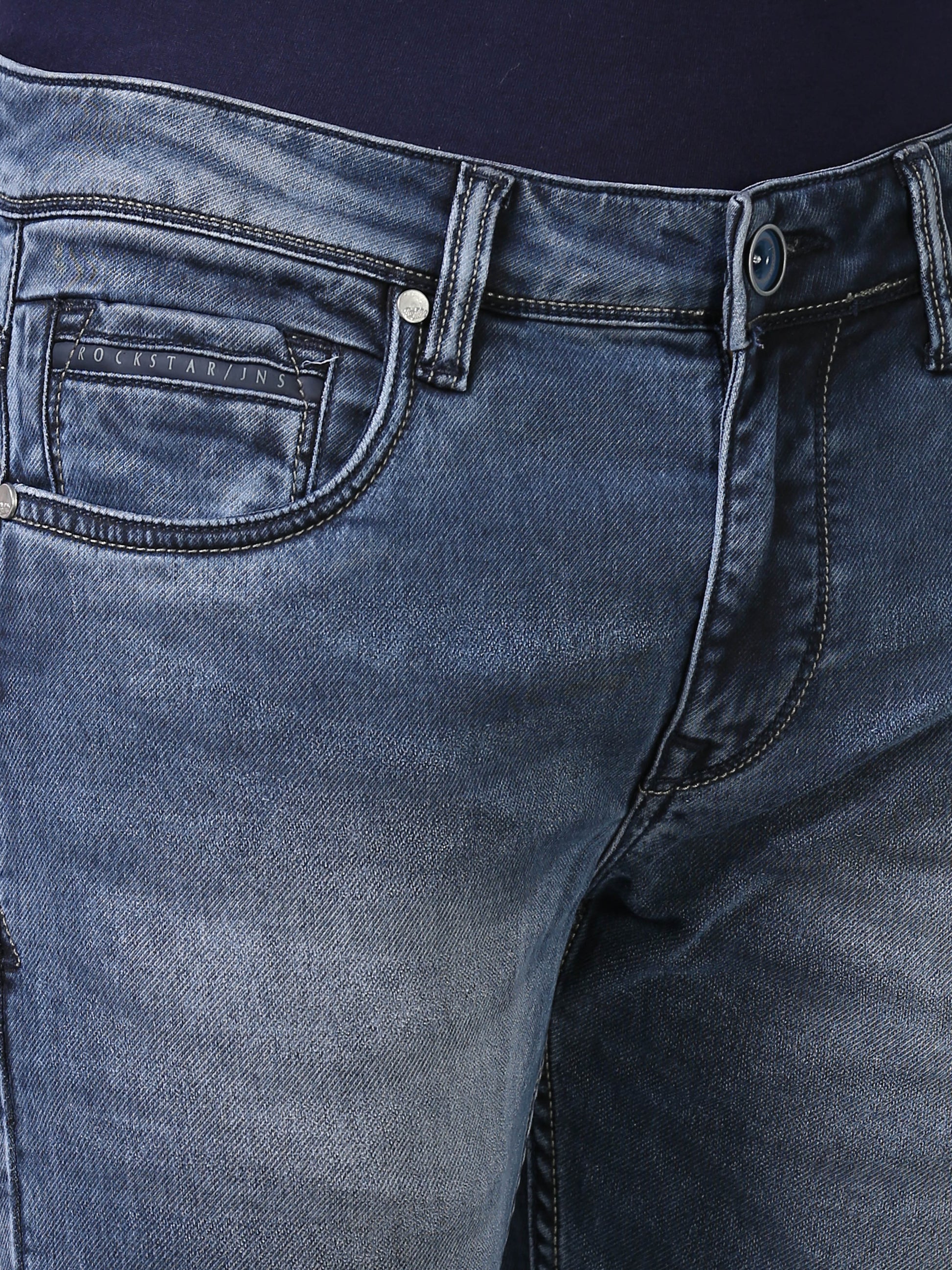 Royal Blue Slim Fit Jeans For Men 