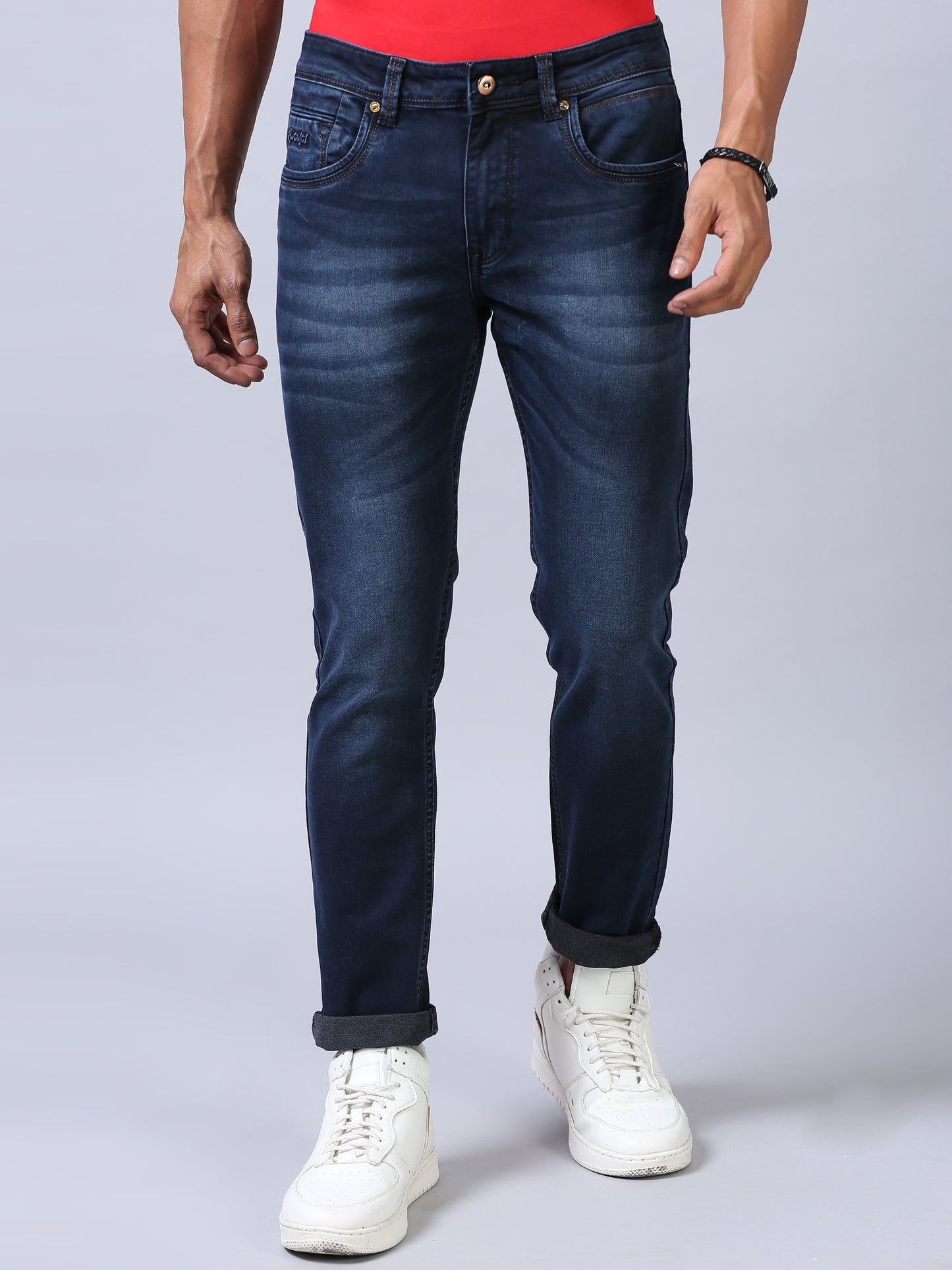 Ankle Fit Jeans - Dark Blue