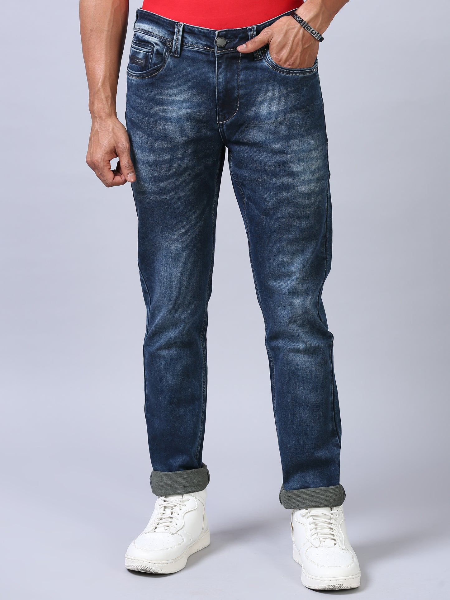 Ankle Fit Jeans - Steel Blue