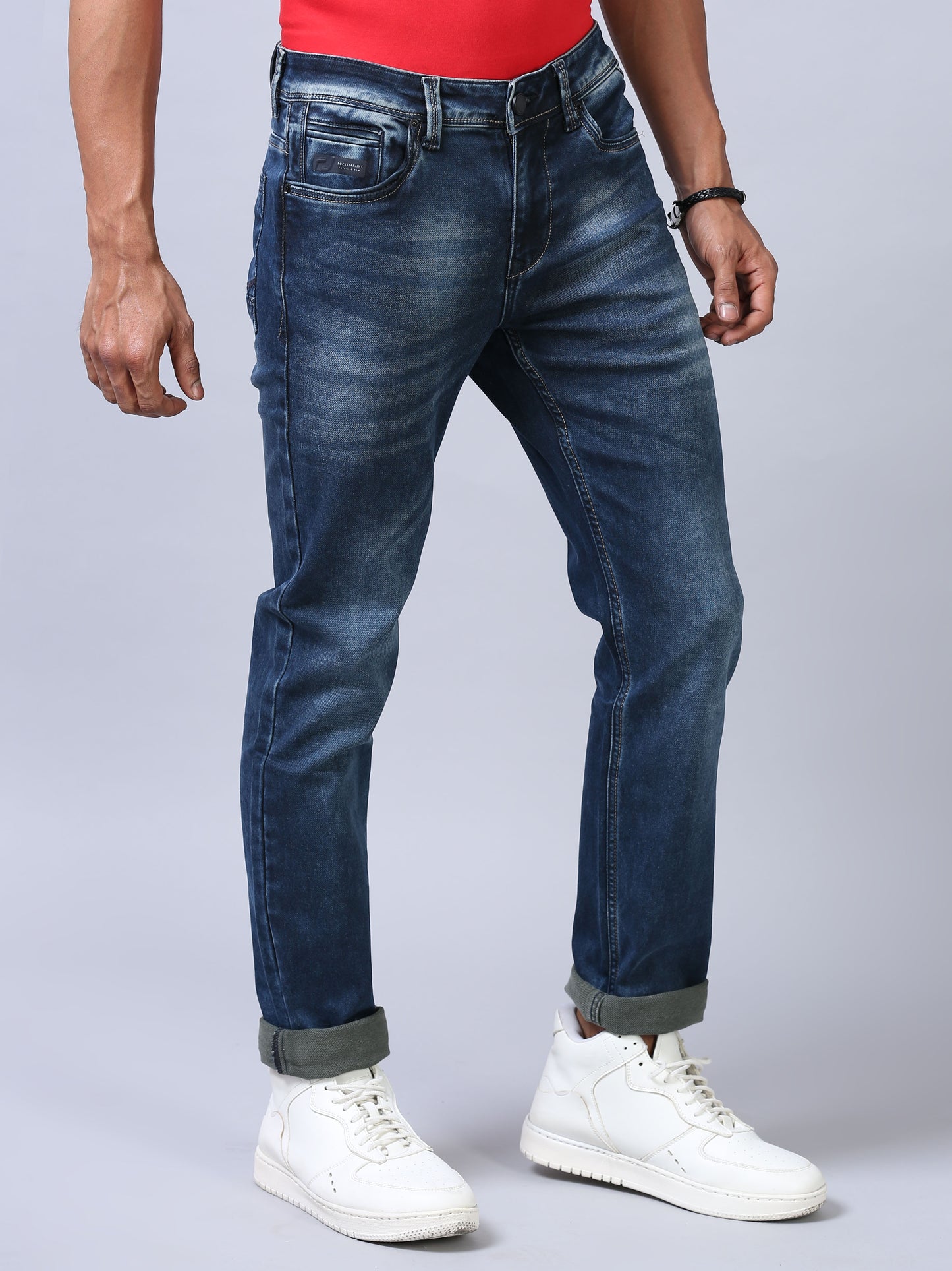 Ankle Fit Jeans - Steel Blue