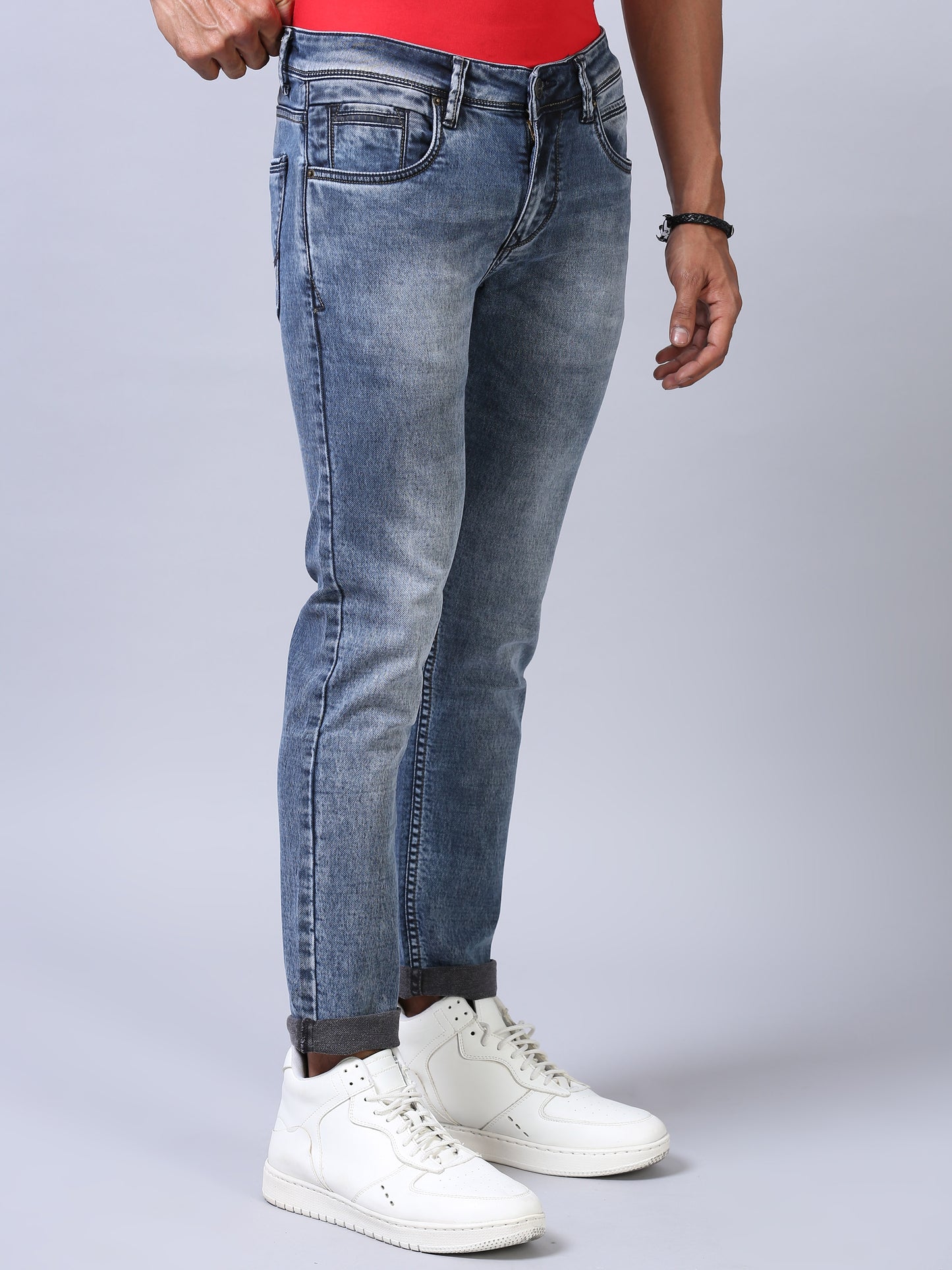 Ankle Fit Jeans - Greyish Blue