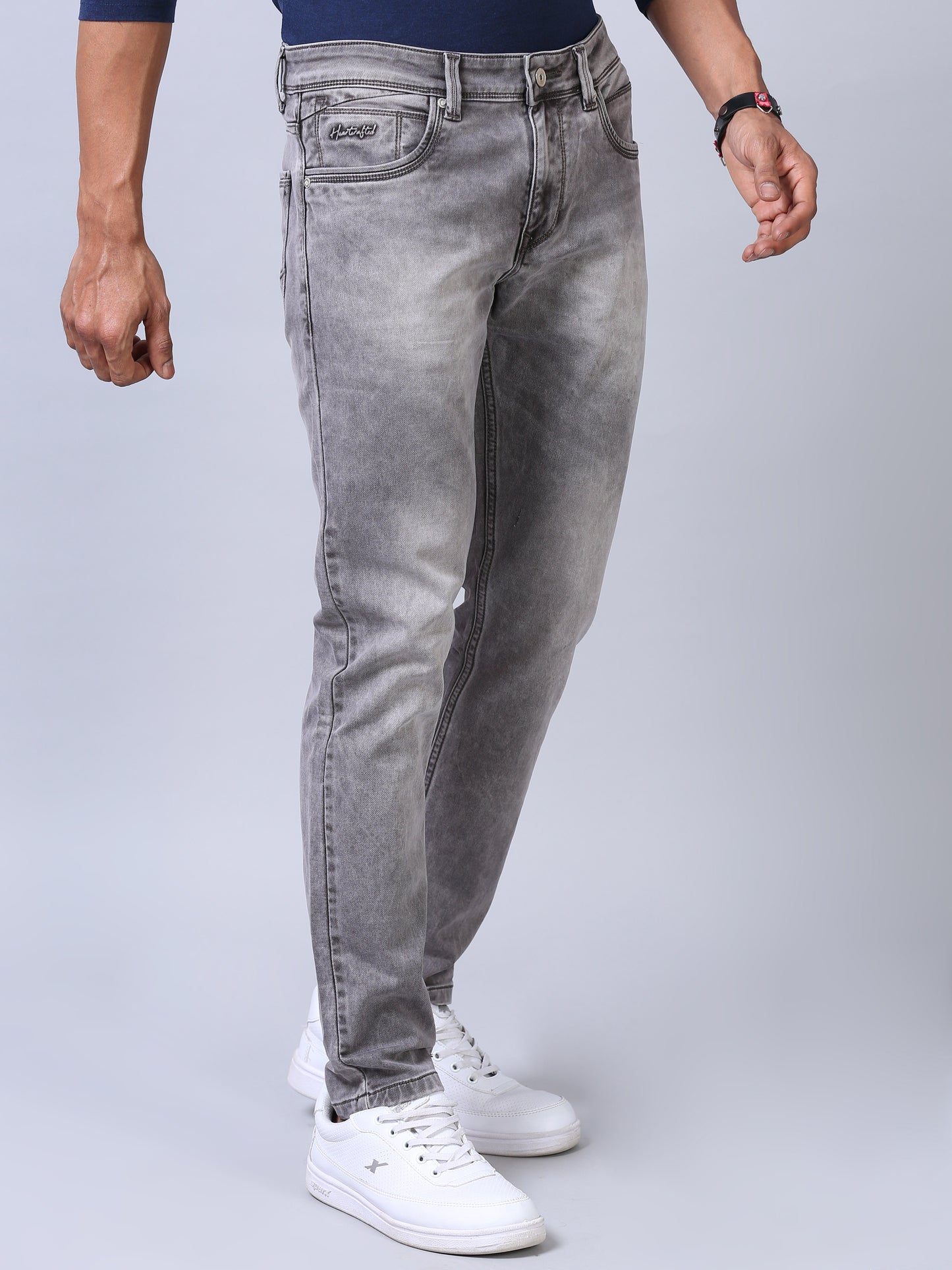 Ankle Fit Jeans - Faded Grey