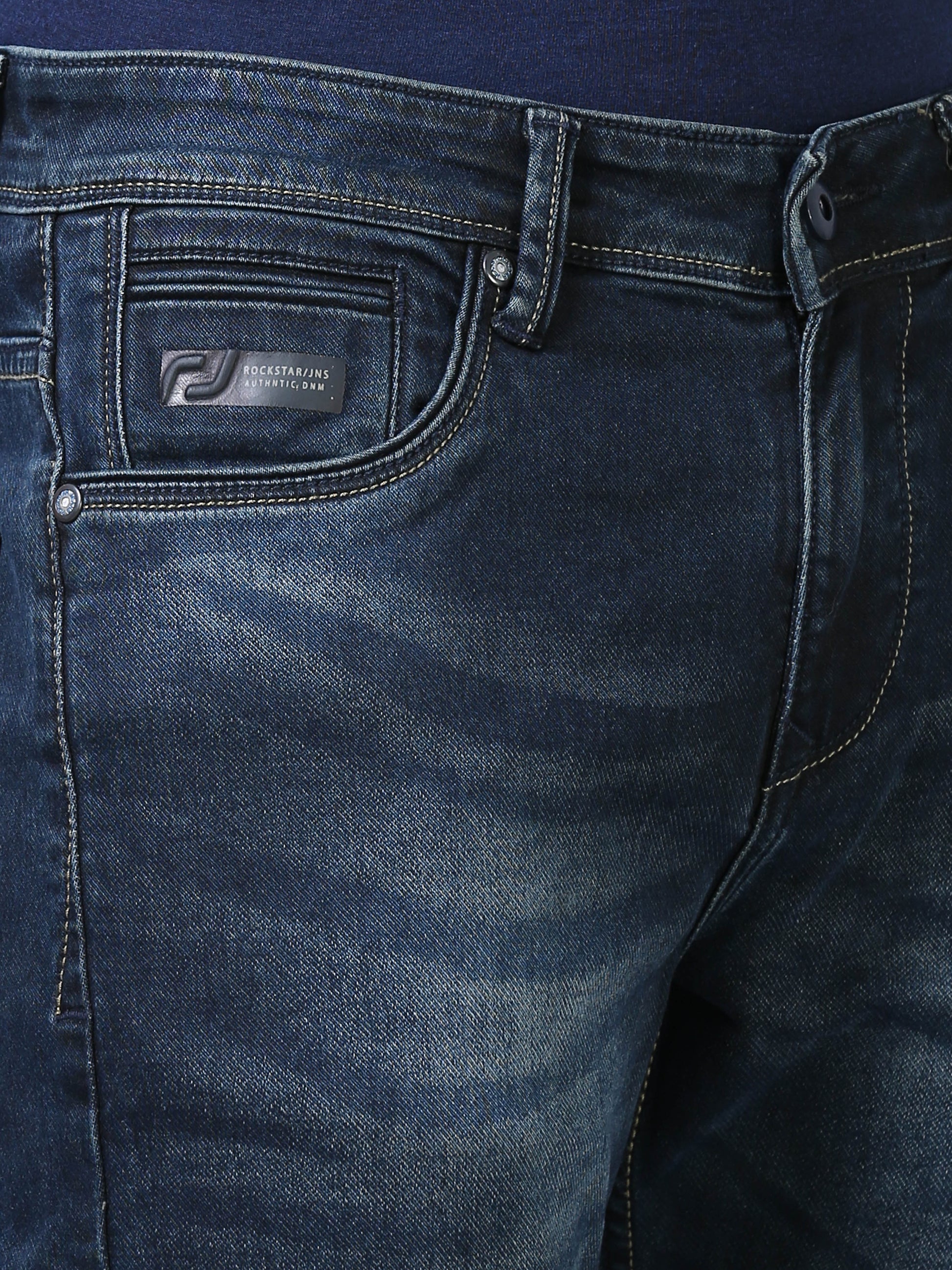 Mid Blue Slim Fit Jeans For Men