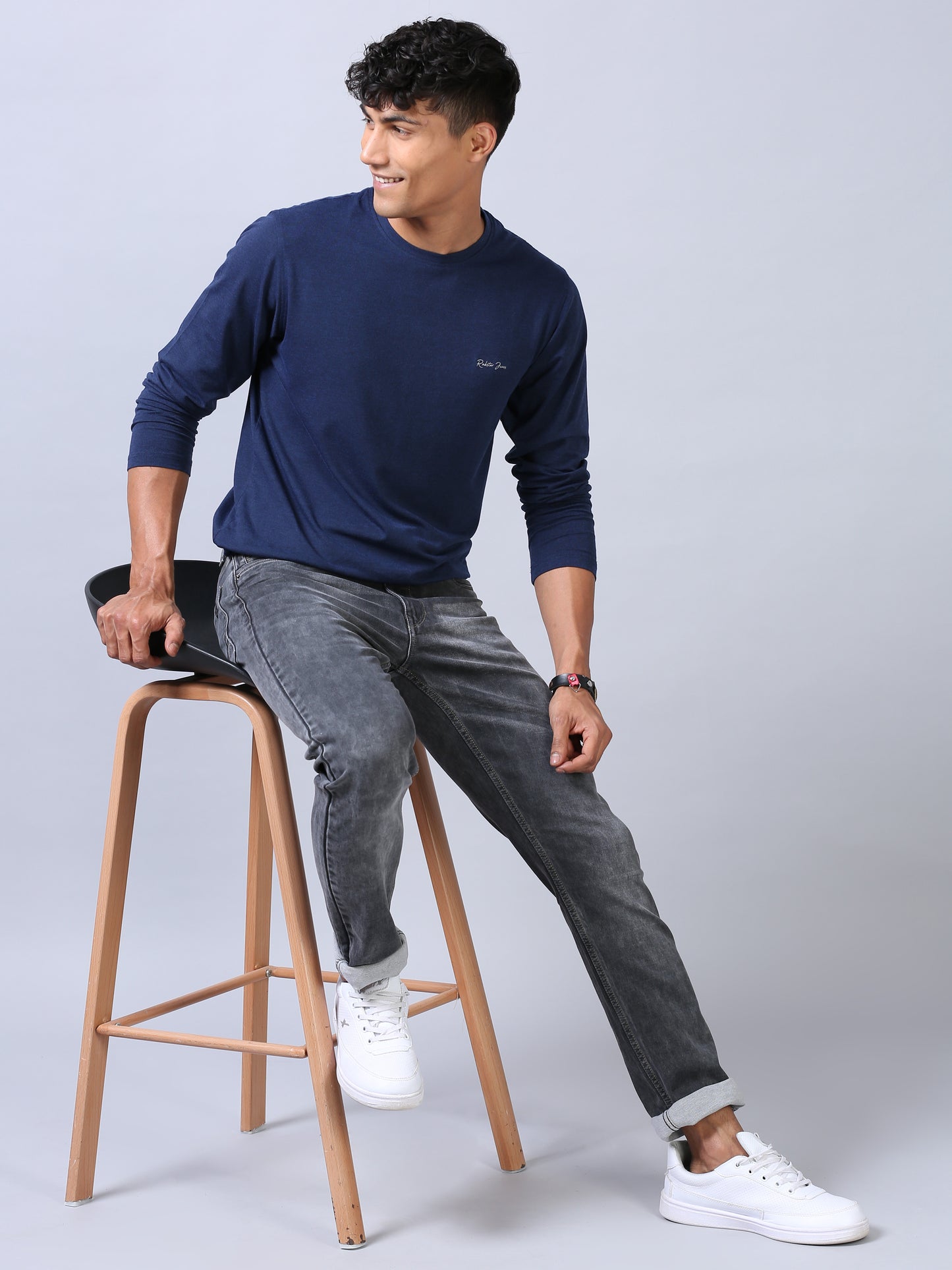 Grey Super Slim Fit Jeans for Men 