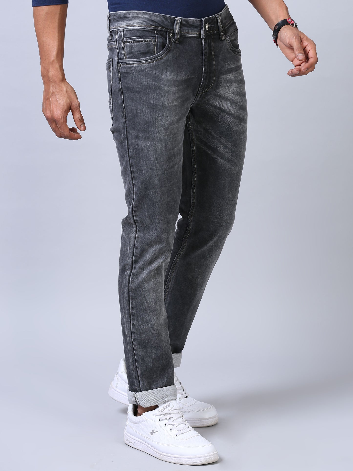 Grey Super Slim Fit Jeans for Men 