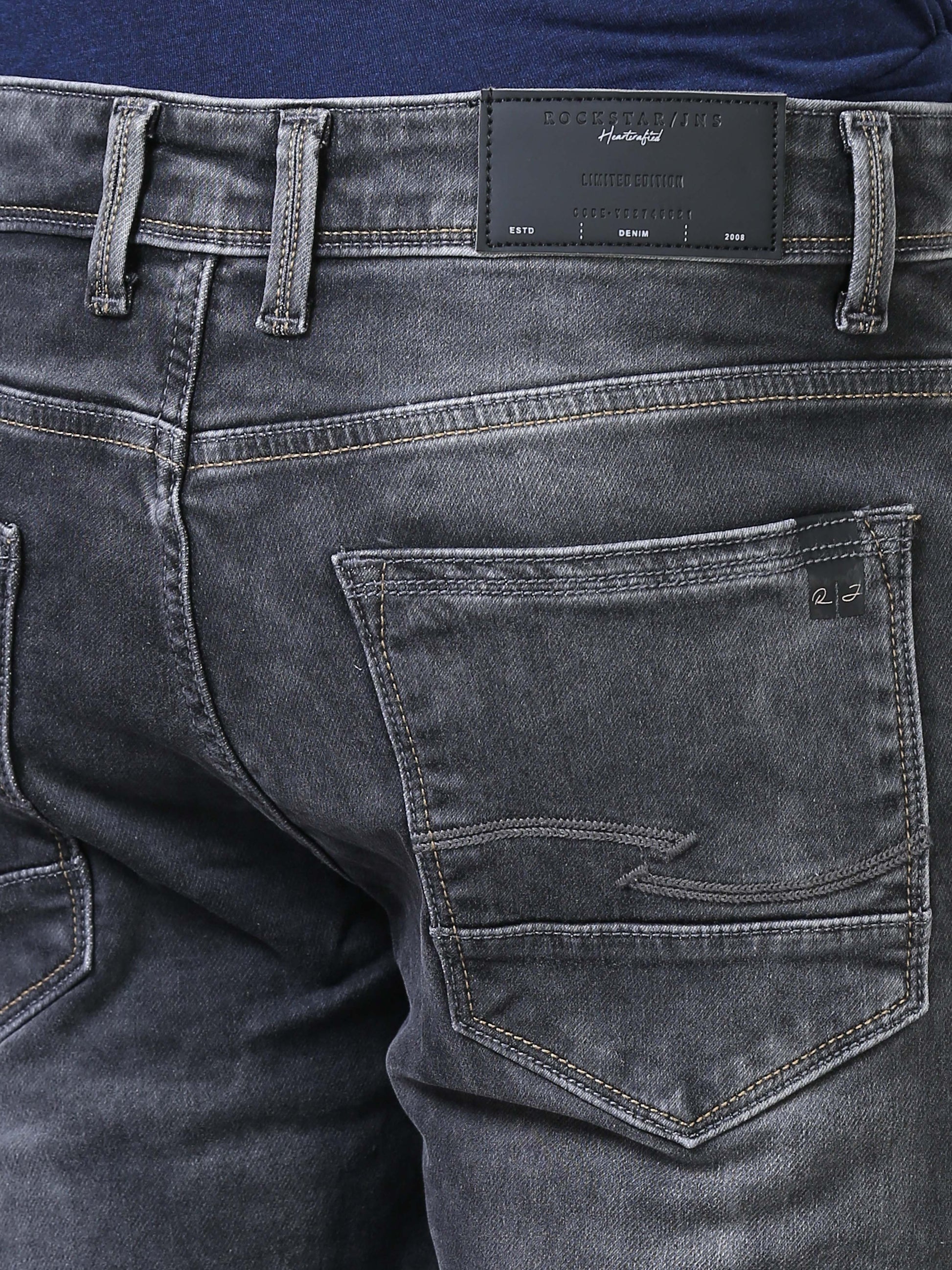 Grey Super Slim Fit Jeans for Men 