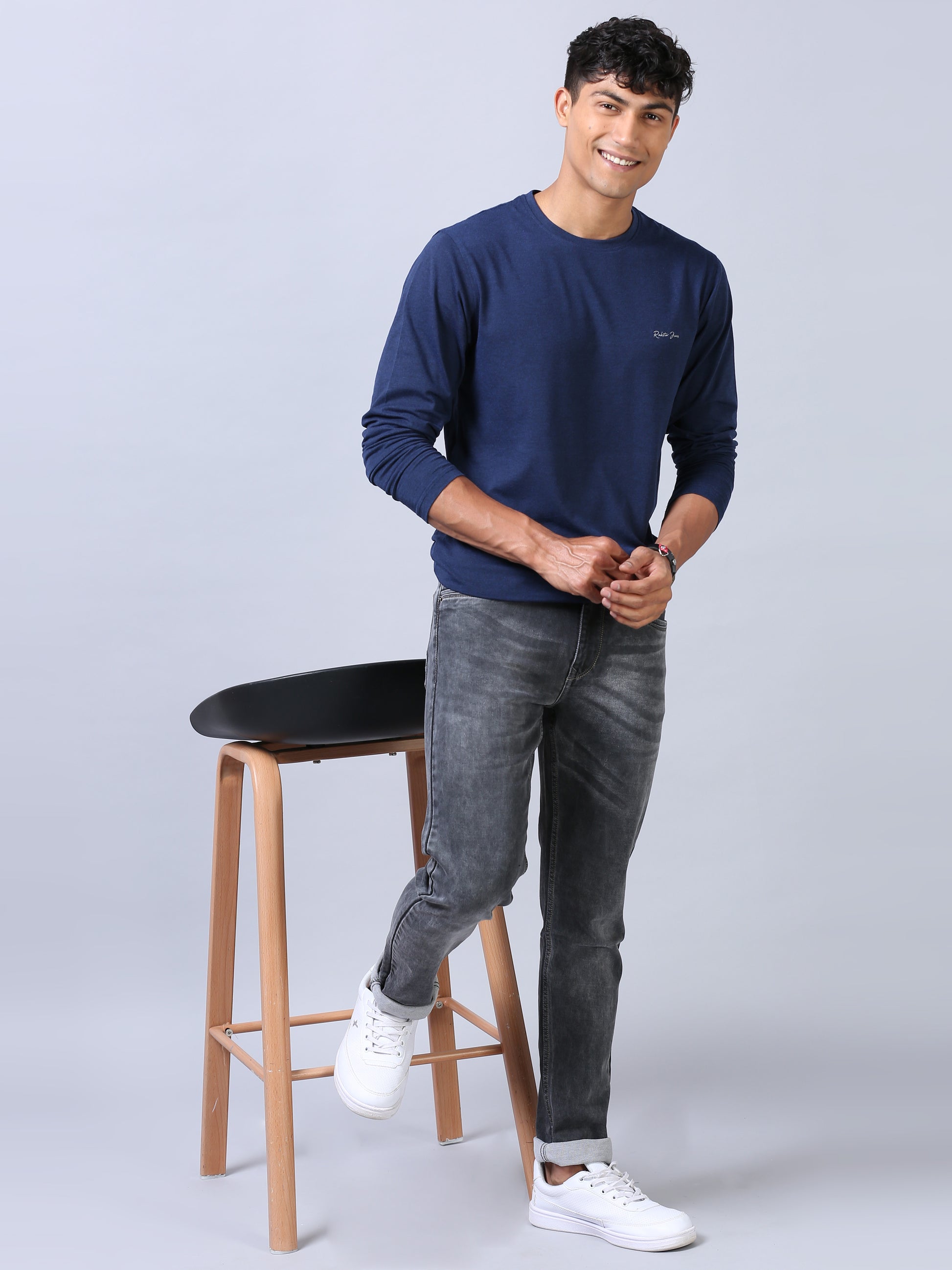 Grey Super Slim Fit Jeans for Men 