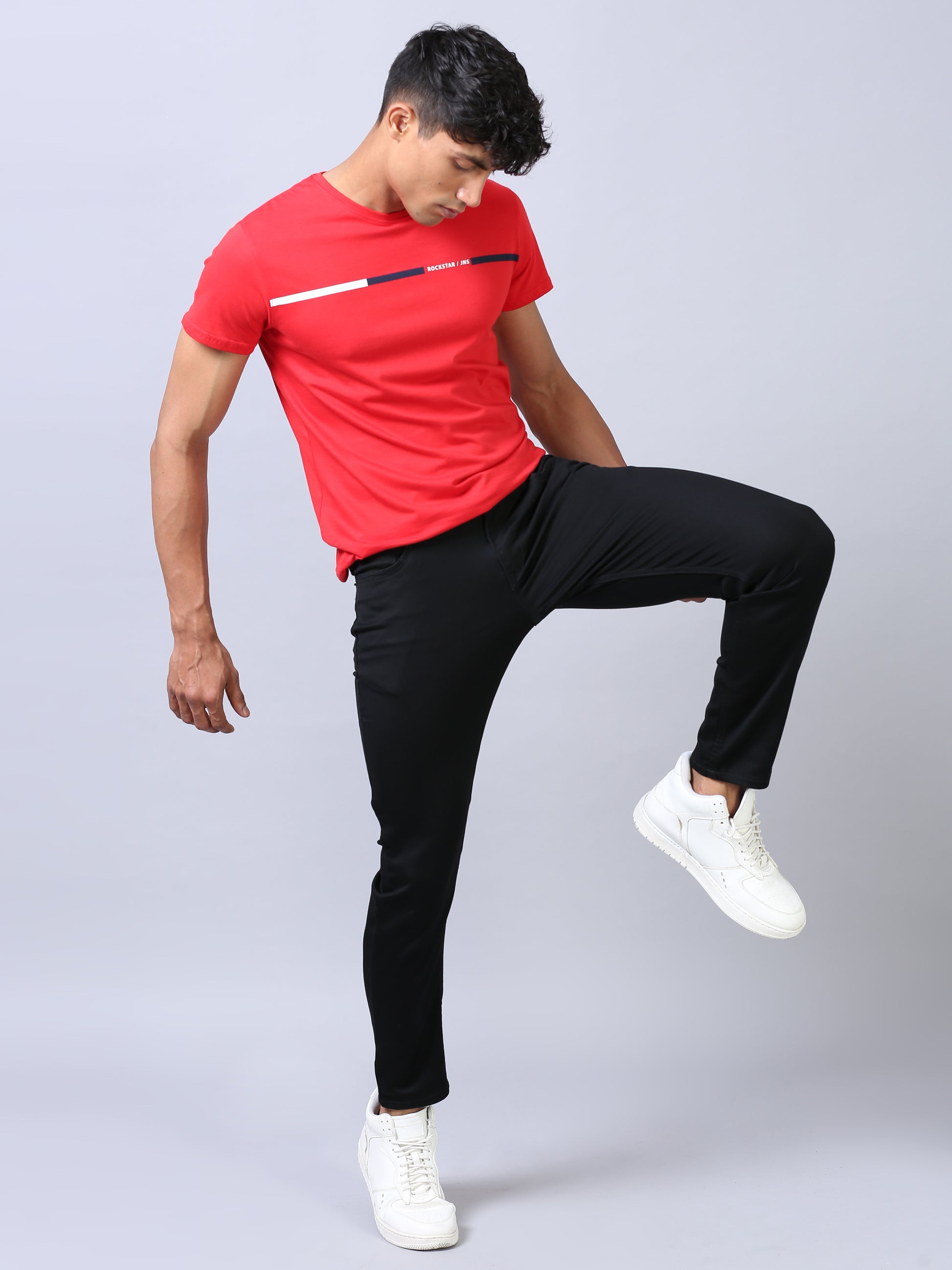 Dark Black Ankle Fit Jeans For Men