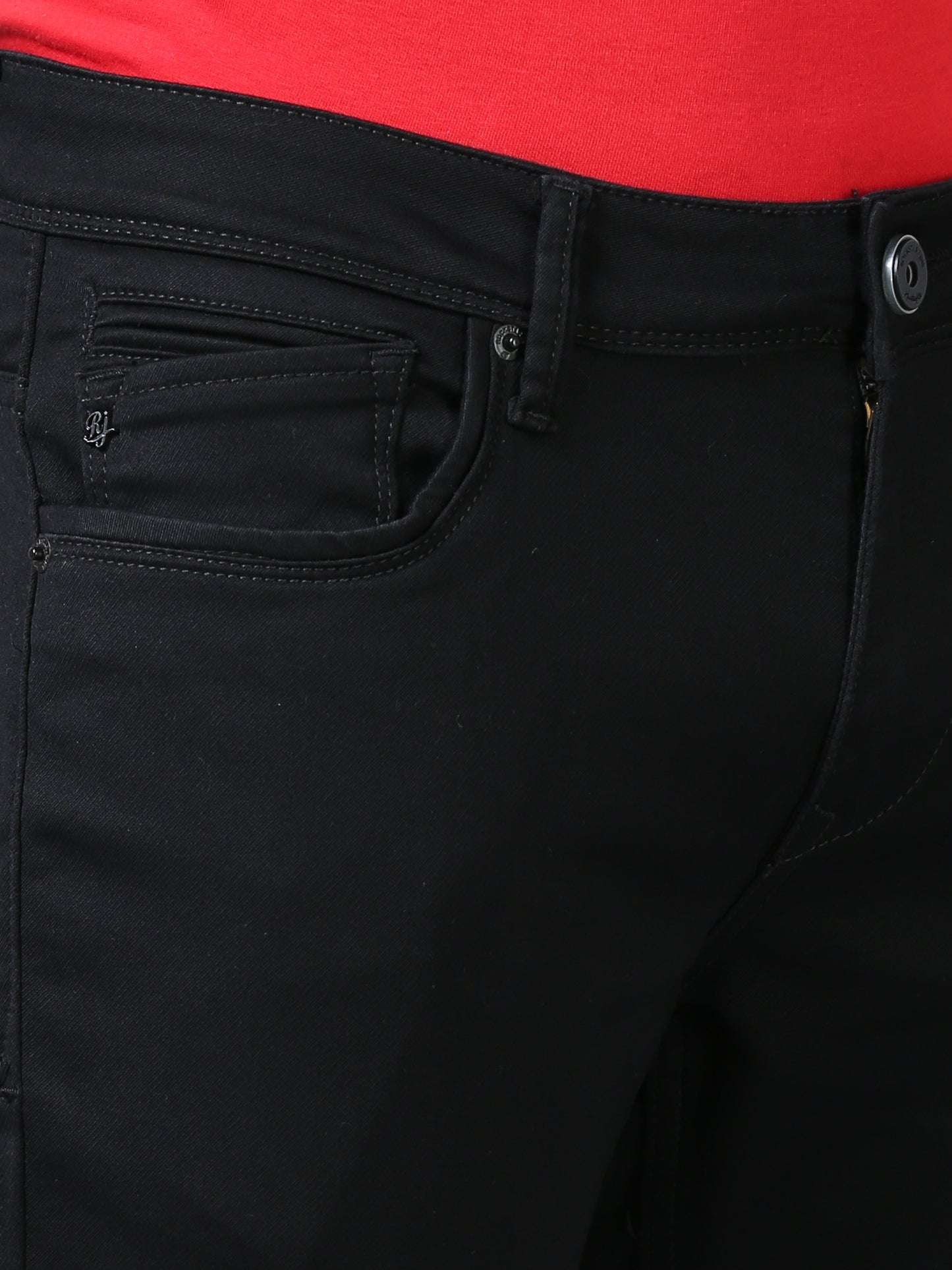 Dark Black Ankle Fit Jeans For Men