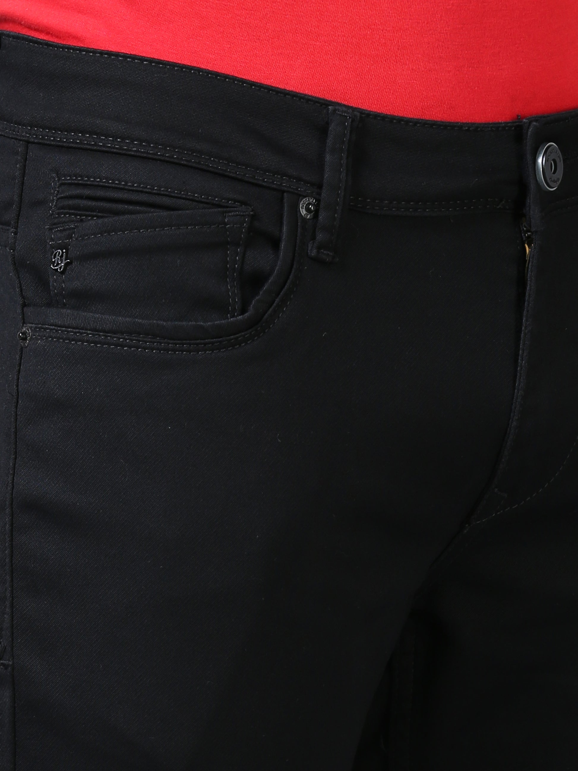 Dark Black Ankle Fit Jeans For Men