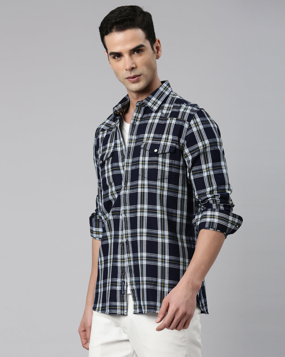 Swing True Blue Checkered Shirt for Men 