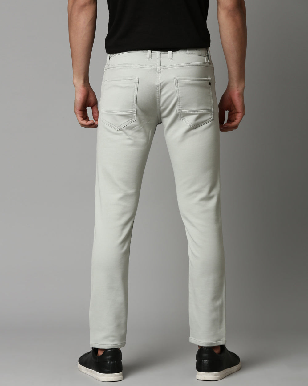 Quill Grey Colored Denim Ankle Fit Jeans For Men