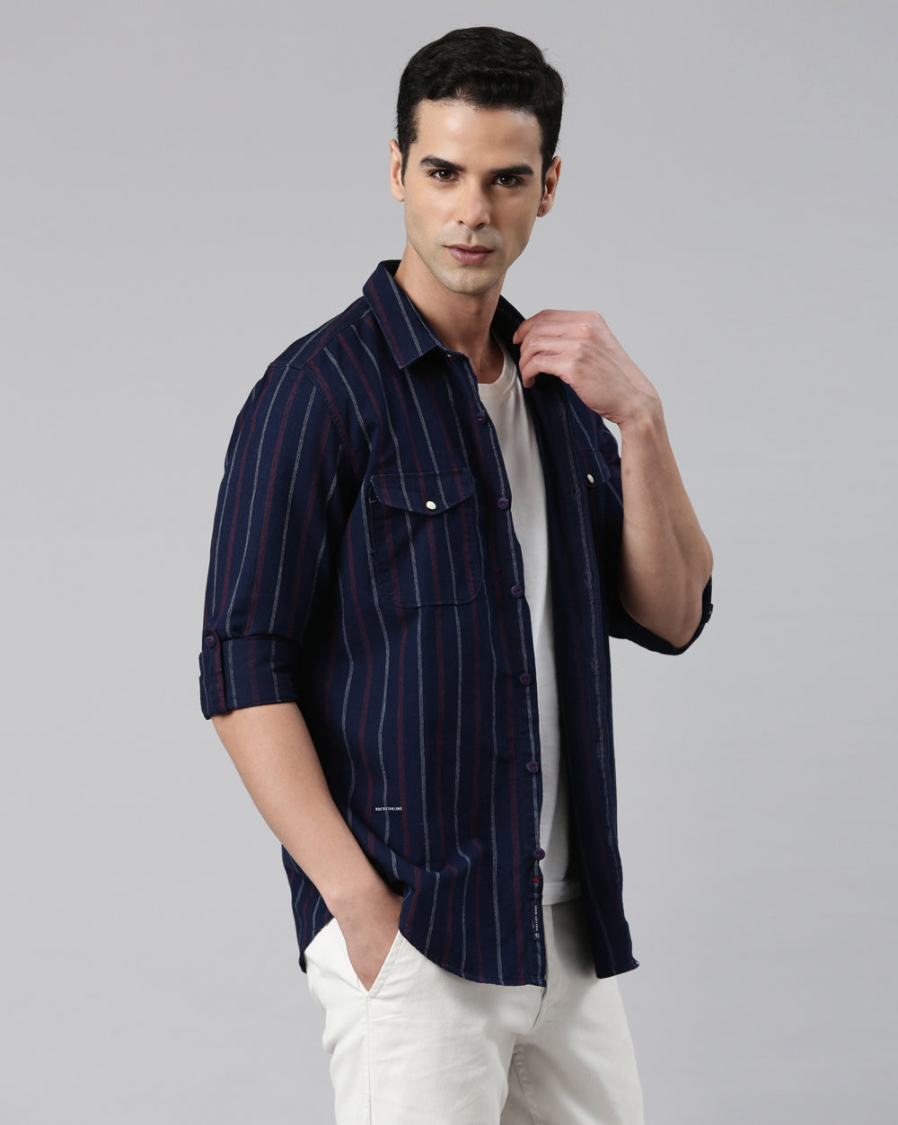 Indigo Striped Shirt For Men
