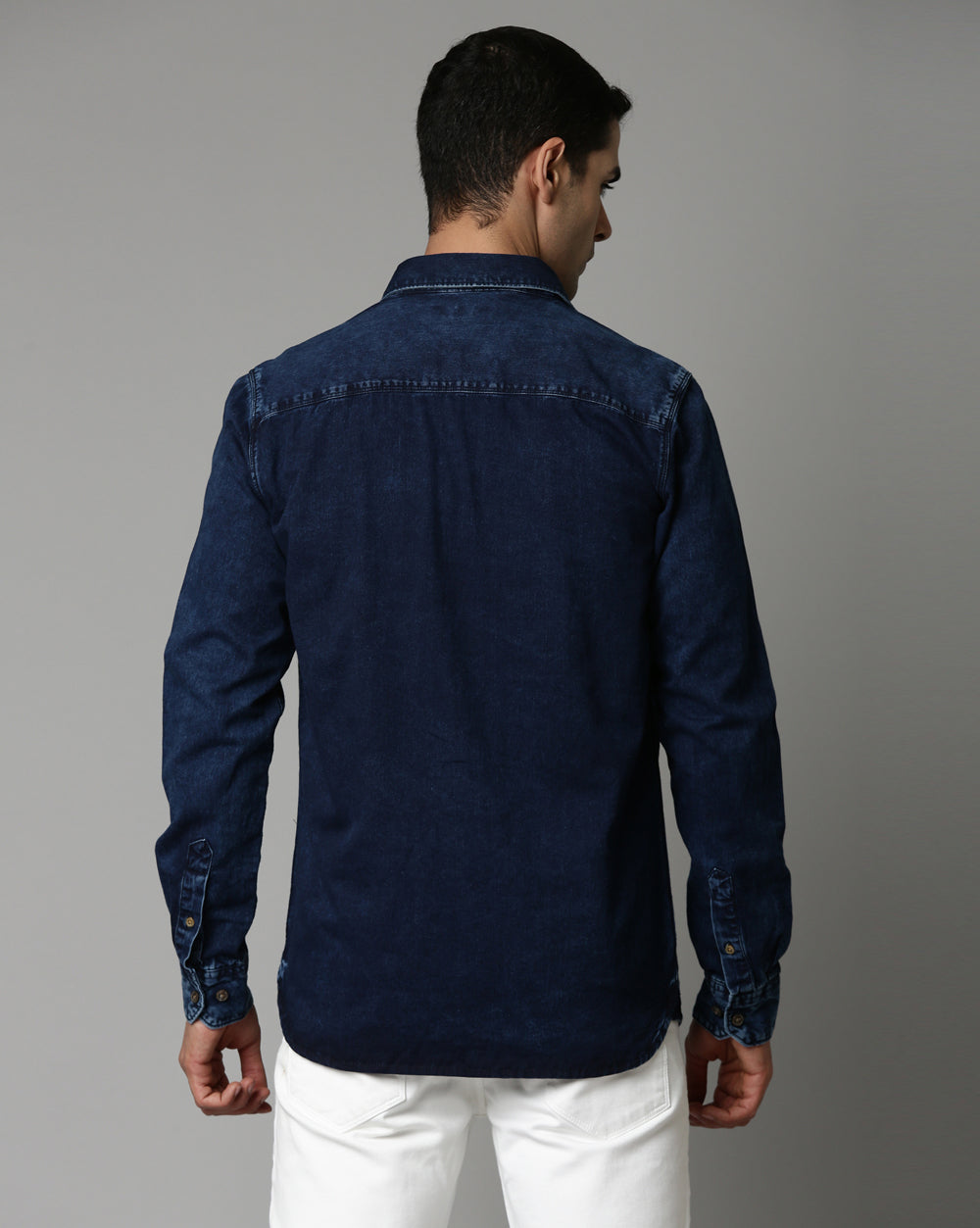 Denim Indigo Double Pocket Shirt for Men 