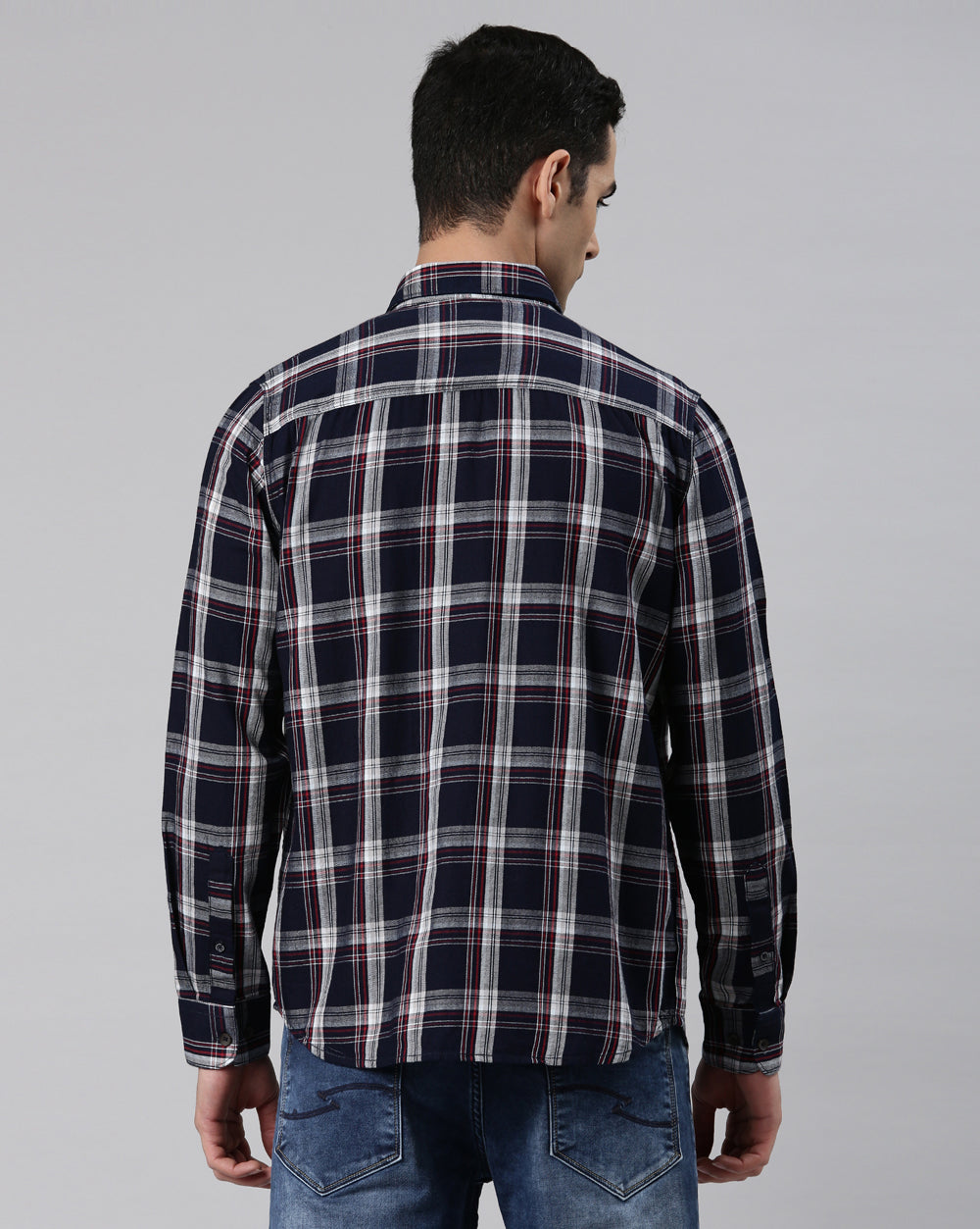 Swing Indigo Dreams Checkered Shirt for Men 