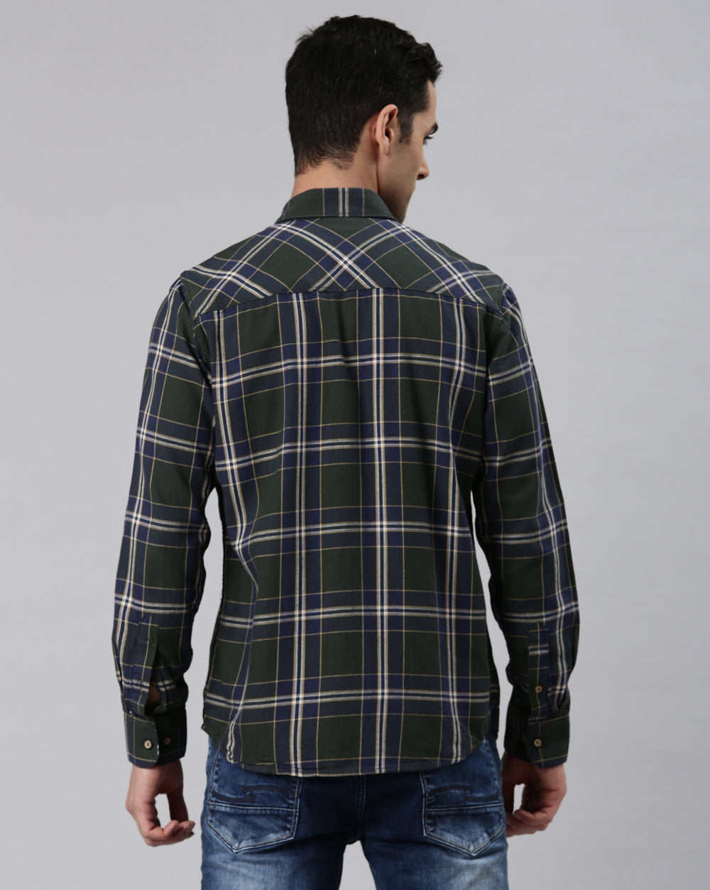 Sway Green Checkered Shirt for Men 