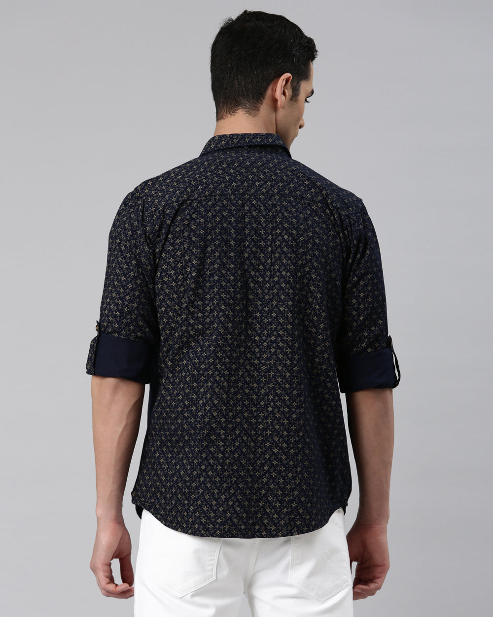 Indigo Slim Fit Printed Shirt for Men 