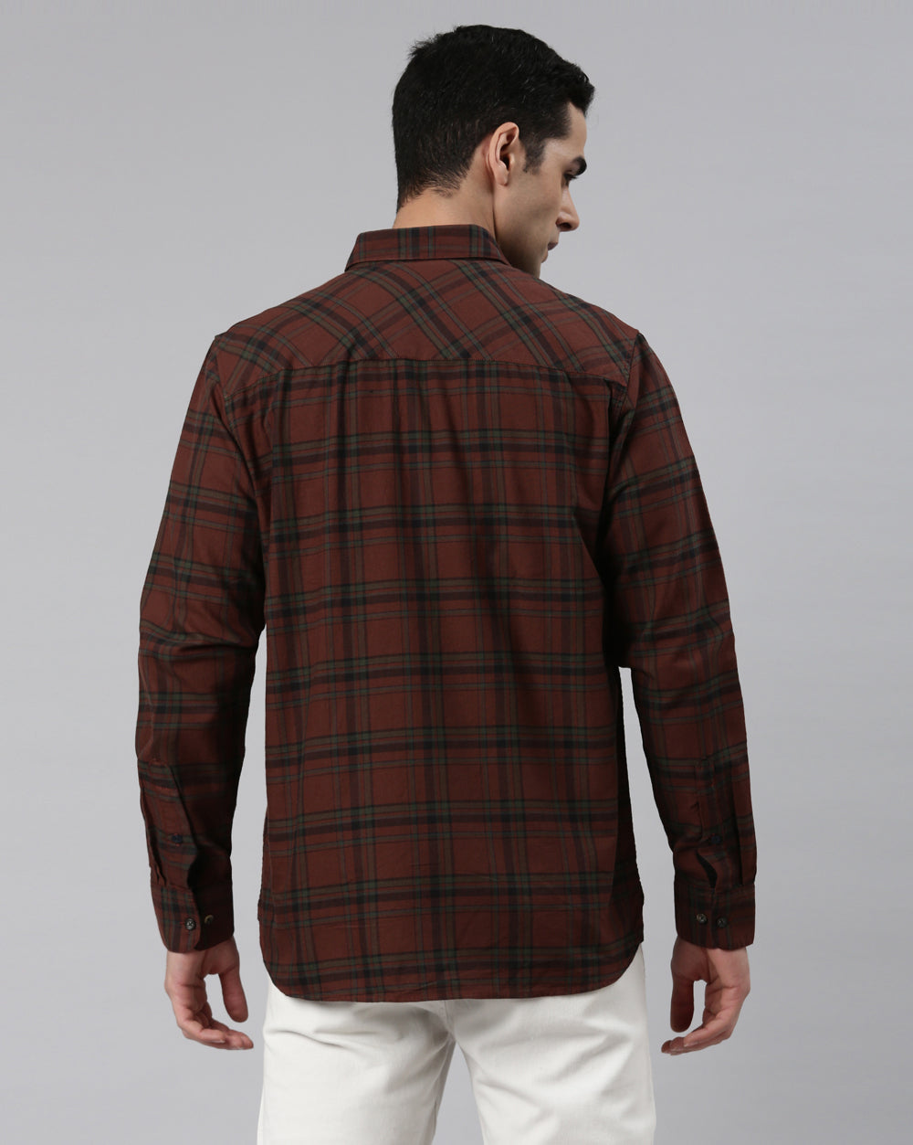 Swing Maroon Plaid Shirt for men 
