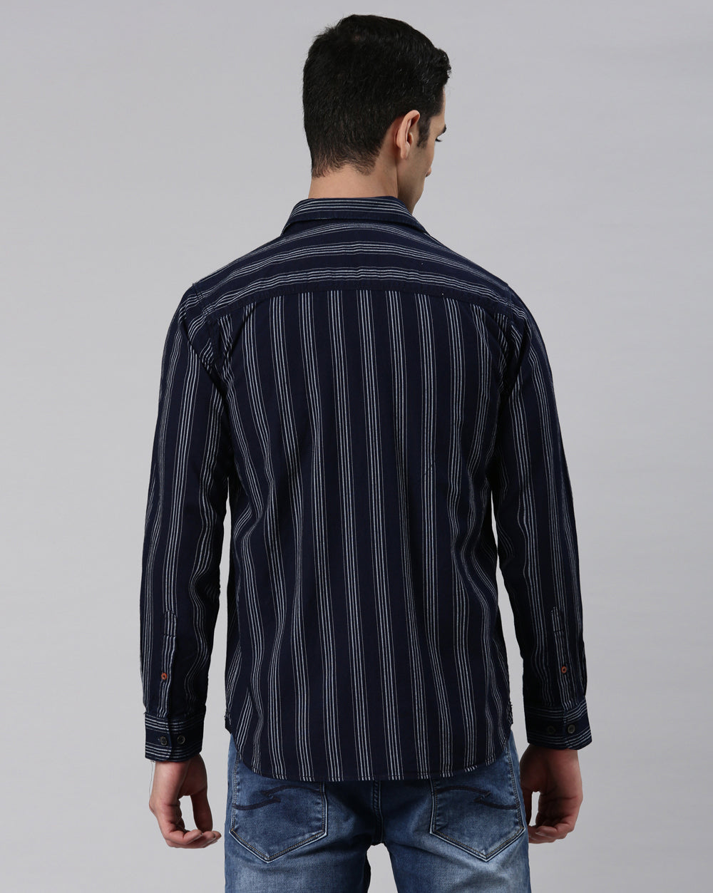 Men's Twill Indigo Striped Shirt for Men 