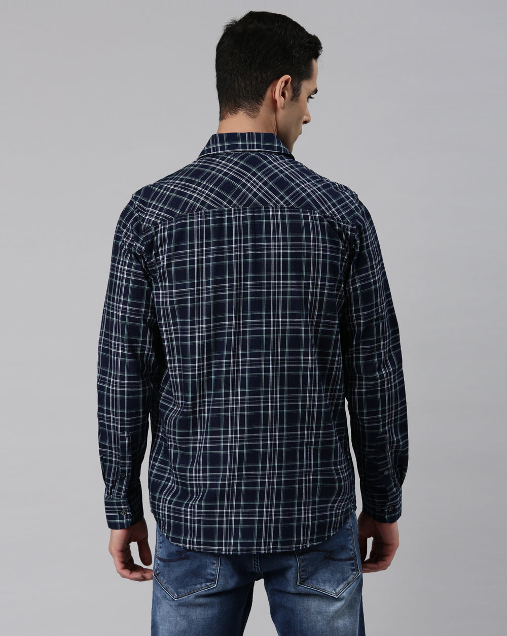 Swing Blue Checkered Shirt for Men 