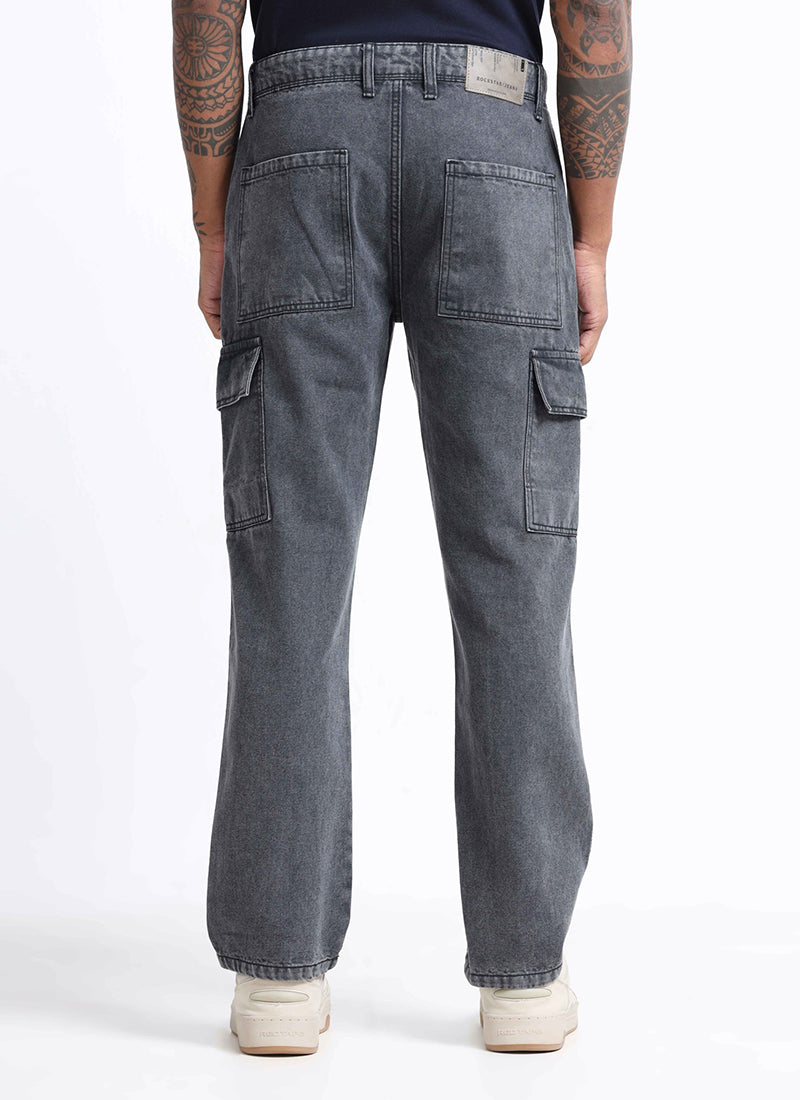 denim cargo jeans for men