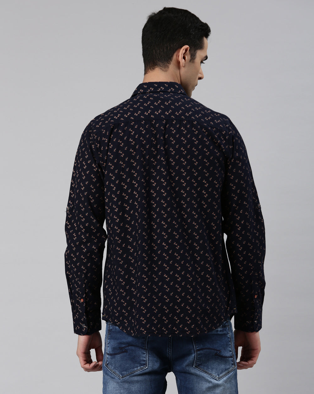Men's Indigo Printed Shirt for Men 