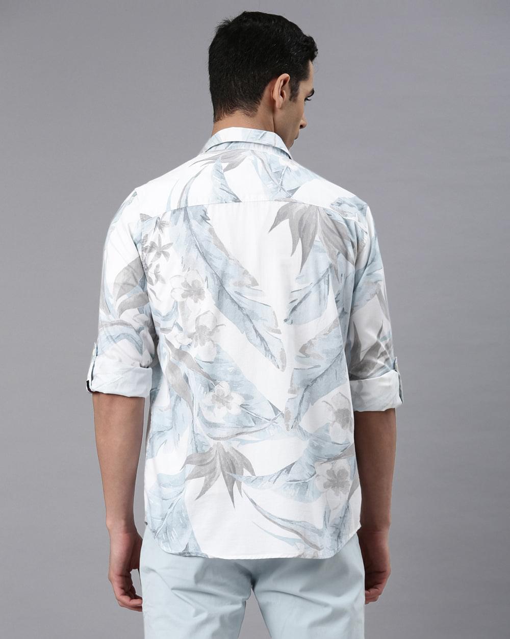 Blue Printed Shirt for Men