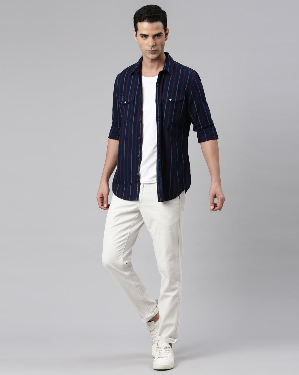 Indigo Striped Shirt For Men