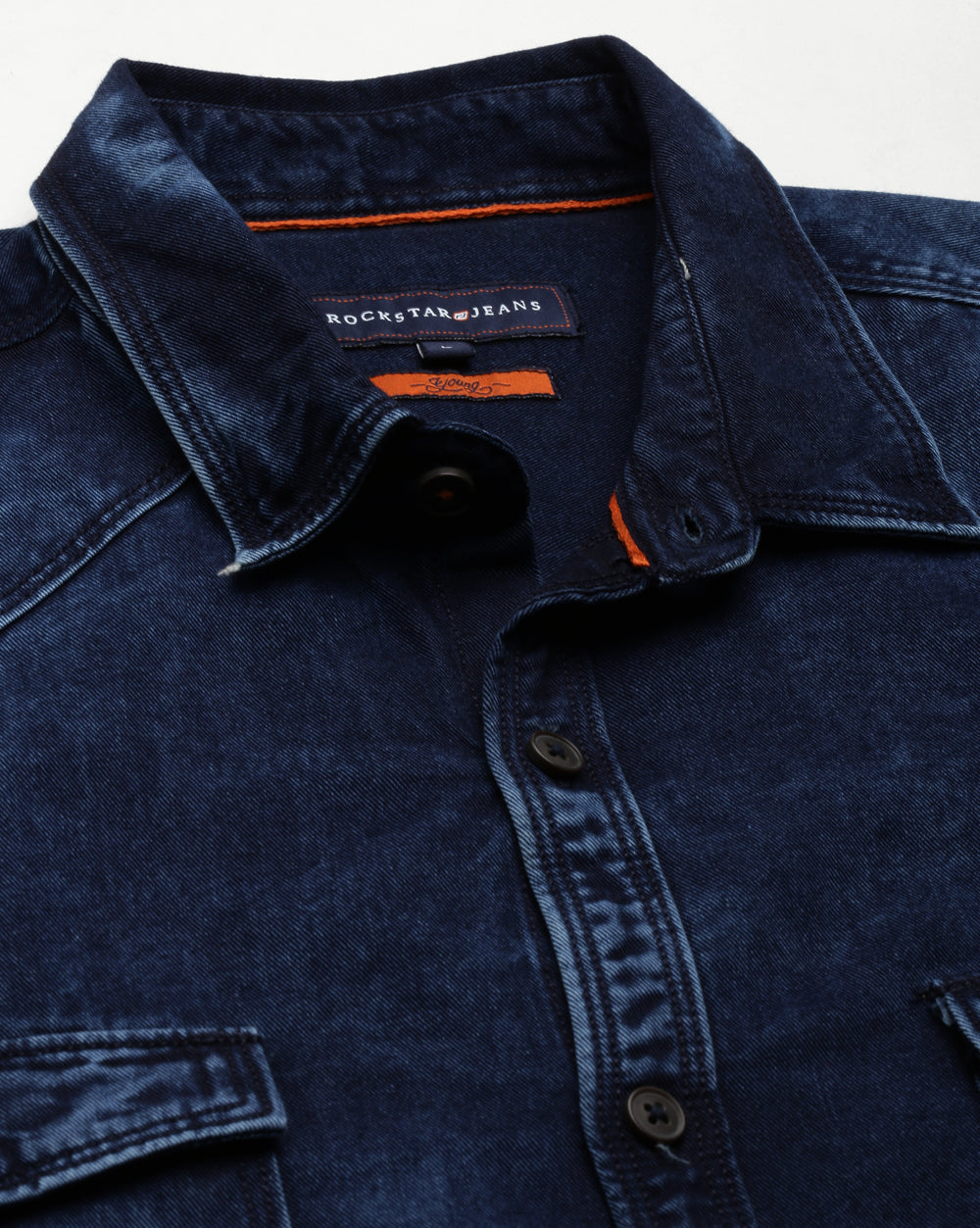 Denim Indigo Double Pocket Shirt for Men 