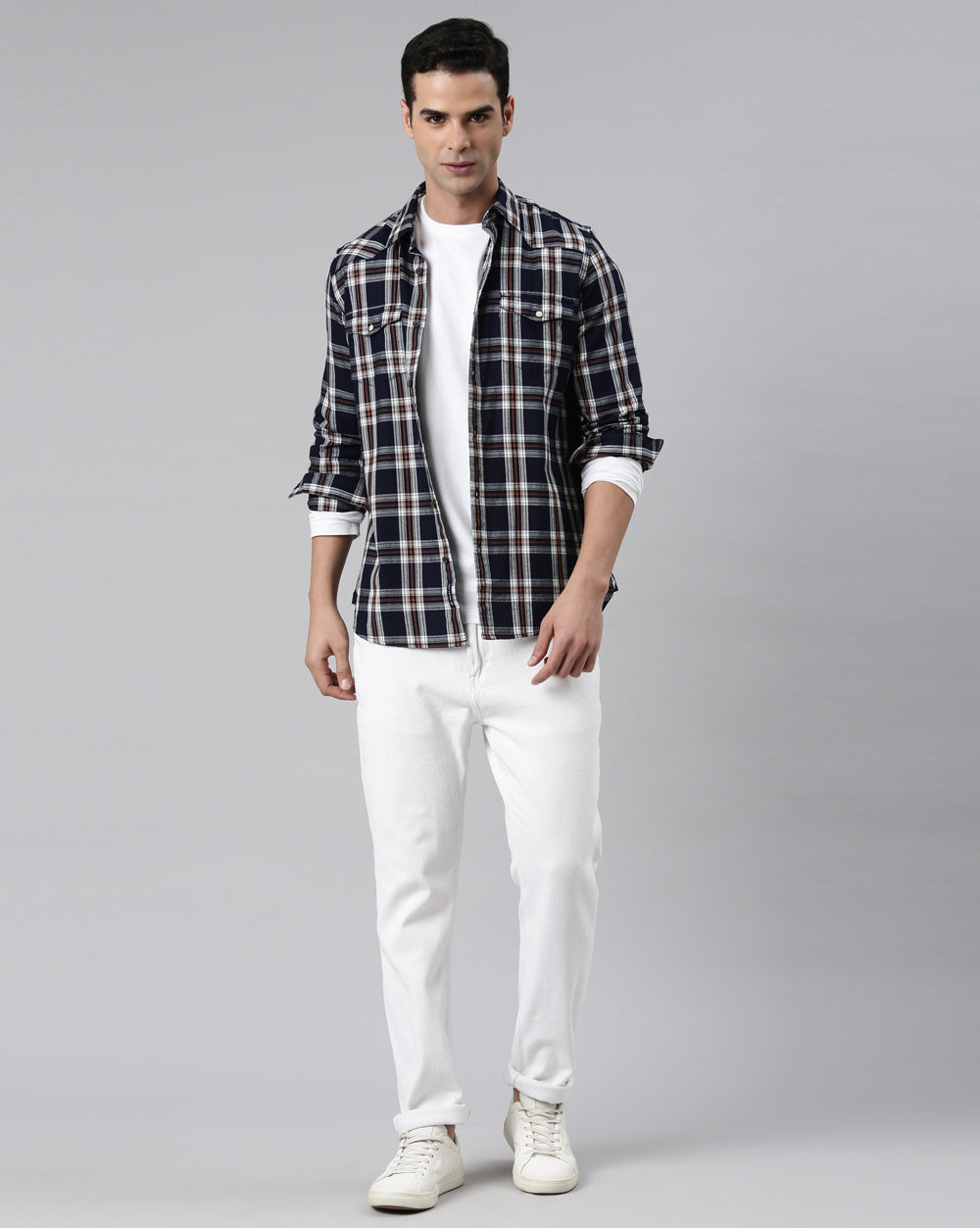 Swing Truly Indigo Checkered Shirt for Men 