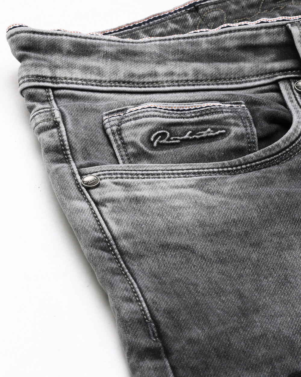Distressed Grey Denim Ankle Fit Jeans For Men
