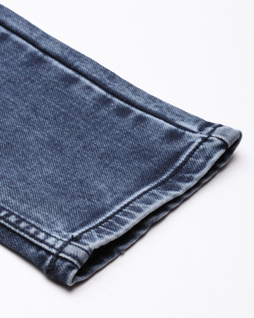 Distressed Blue Denim Ankle Fit Jeans For Men