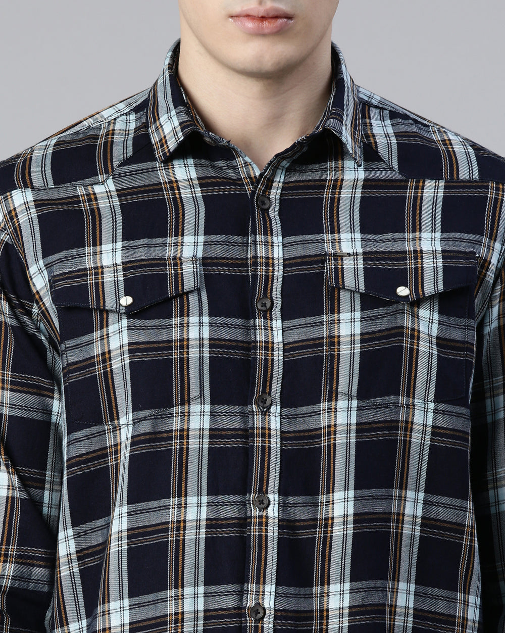 Swing Indigo Check Shirt for Men 
