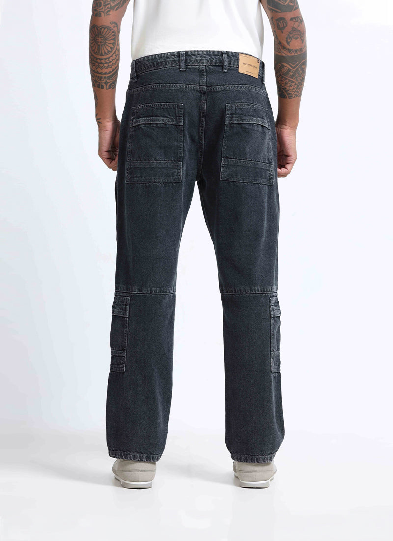 denim cargo jeans for men