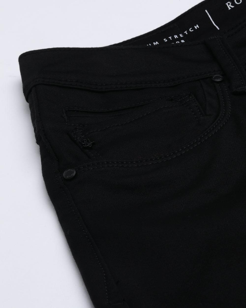 Black Colored Denim Ankle Fit Jeans For Men 