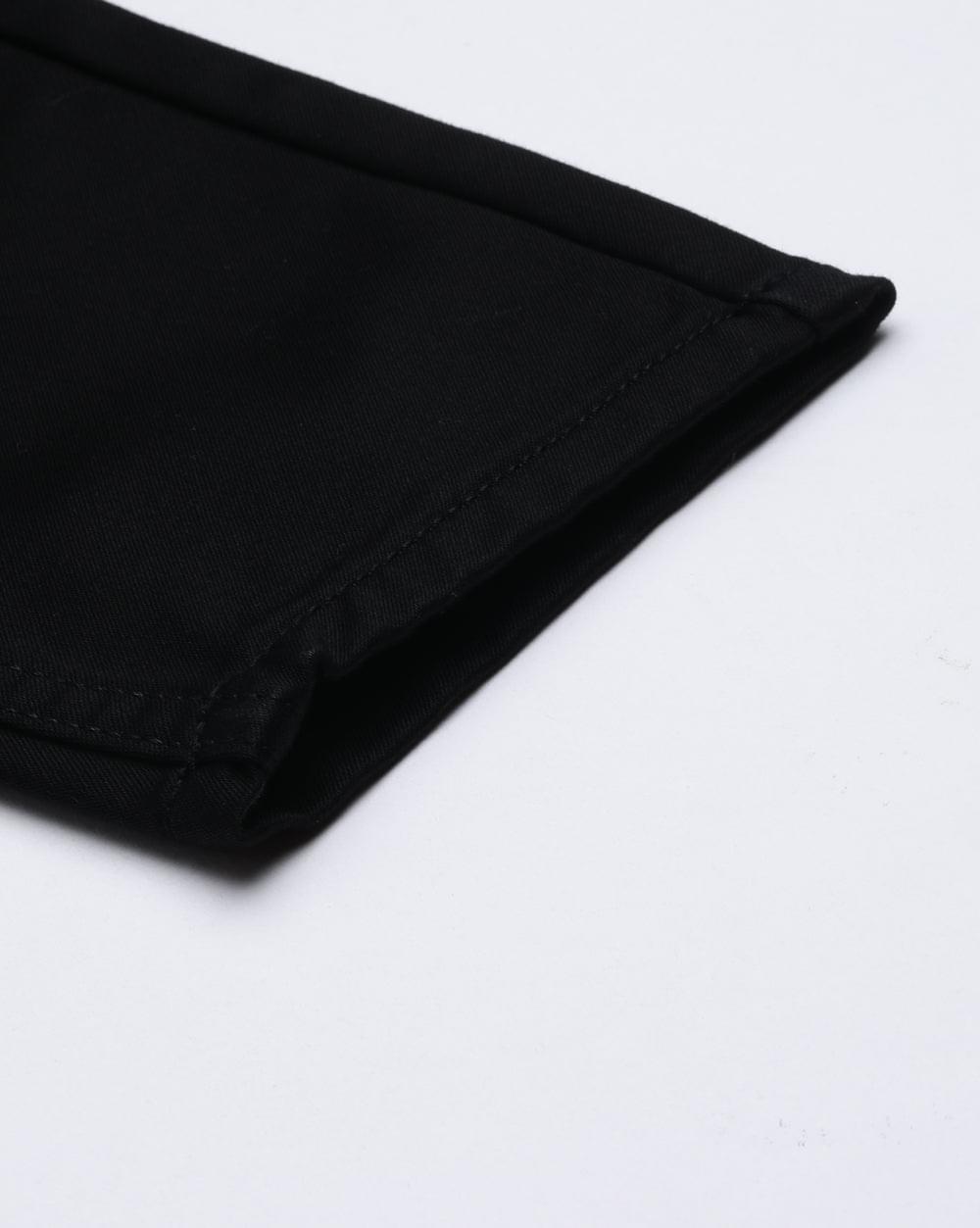Black Colored Denim Ankle Fit Jeans For Men 
