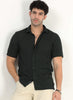 AETHER Textured Mesh Knitted Shirt Black Anthracite