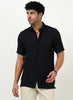 AETHER Textured Mesh Knitted Shirt Navy Blue