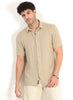 AETHER Textured Mesh Knitted Shirt Sand Beige