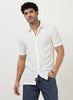 AETHER Textured Mesh Knitted Shirt White