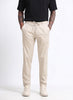 AIRY TWILL LYCRA Regular Fit Drawstring Trousers Ivory Sand