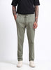 AIRY TWILL LYCRA Regular Fit Drawstring Trousers Sage Green