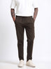 AIRY TWILL LYCRA Regular Fit Drawstring Trousers Umber Brown