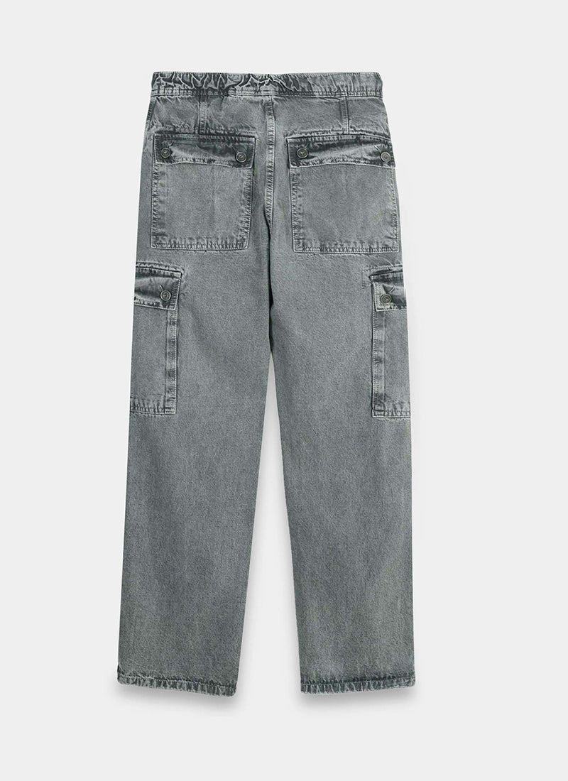 drawstring cargo jeans for men