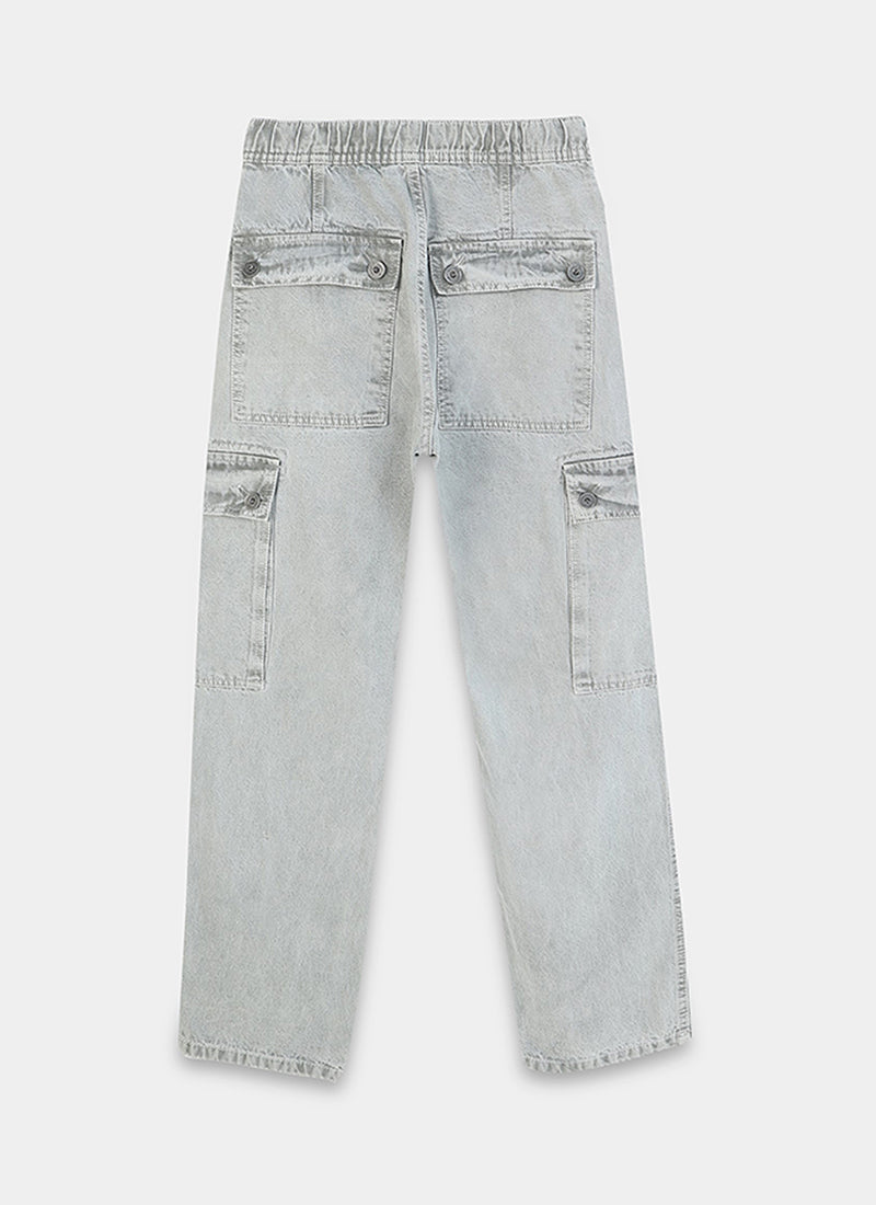 drawstring cargo jeans for men